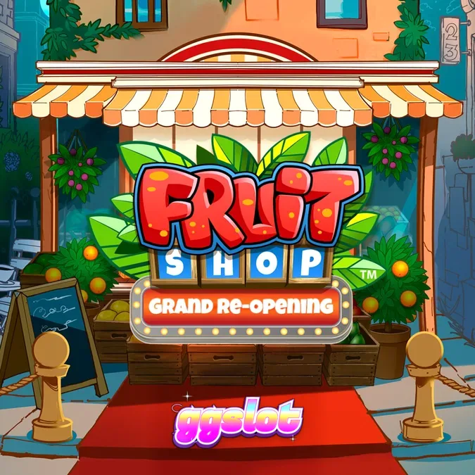Fruit Shop Grand Re-Opening স্লট গেমের রঙিন ইন্টারফেস